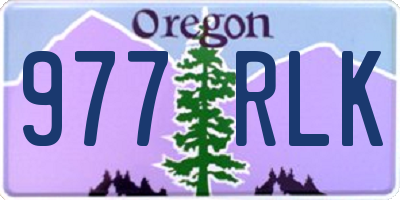 OR license plate 977RLK