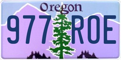 OR license plate 977ROE