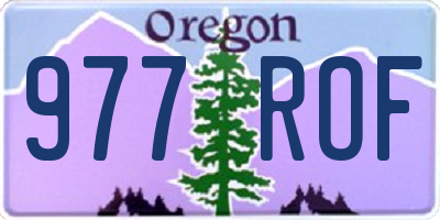 OR license plate 977ROF