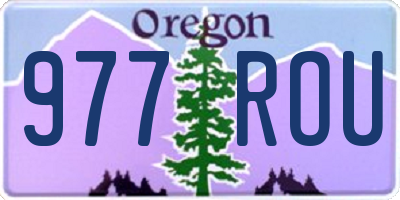 OR license plate 977ROU