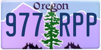 OR license plate 977RPP