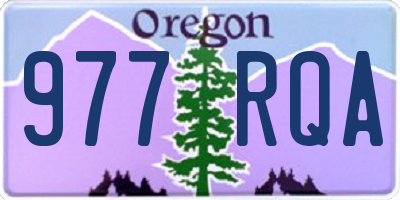 OR license plate 977RQA