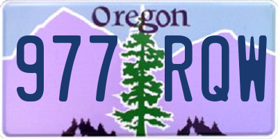 OR license plate 977RQW