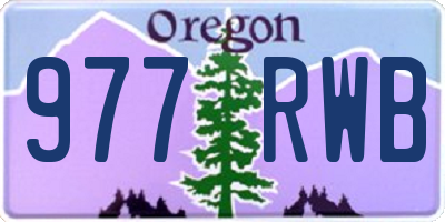 OR license plate 977RWB