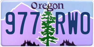 OR license plate 977RWO