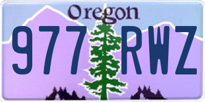 OR license plate 977RWZ