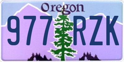OR license plate 977RZK