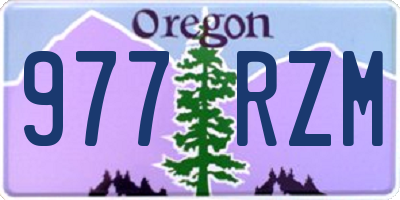 OR license plate 977RZM