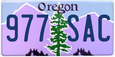 OR license plate 977SAC