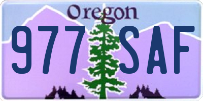 OR license plate 977SAF