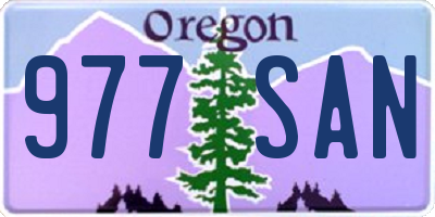 OR license plate 977SAN
