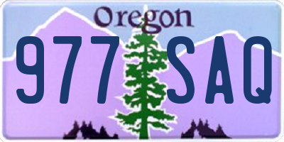 OR license plate 977SAQ