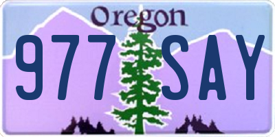 OR license plate 977SAY