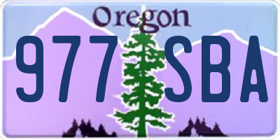 OR license plate 977SBA