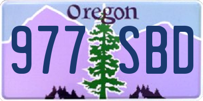 OR license plate 977SBD