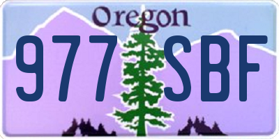 OR license plate 977SBF