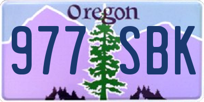 OR license plate 977SBK