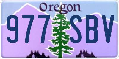 OR license plate 977SBV