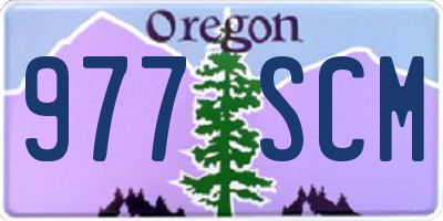OR license plate 977SCM
