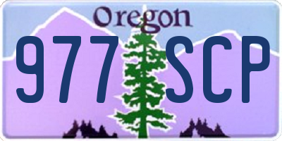 OR license plate 977SCP