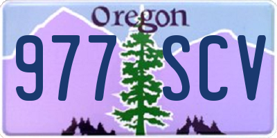 OR license plate 977SCV
