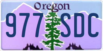 OR license plate 977SDC
