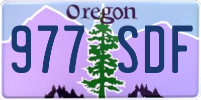 OR license plate 977SDF