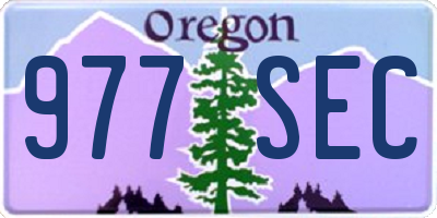 OR license plate 977SEC