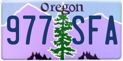 OR license plate 977SFA