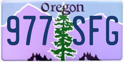 OR license plate 977SFG
