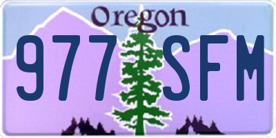 OR license plate 977SFM