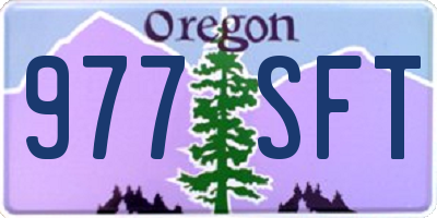 OR license plate 977SFT