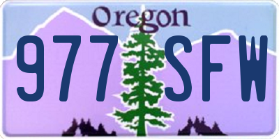 OR license plate 977SFW