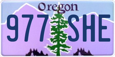 OR license plate 977SHE