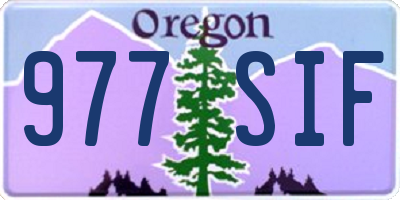 OR license plate 977SIF