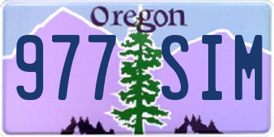 OR license plate 977SIM