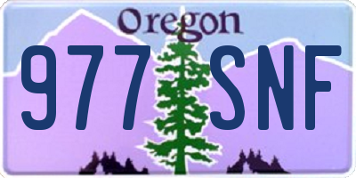 OR license plate 977SNF