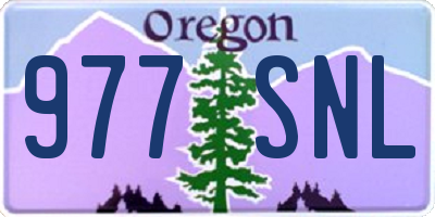 OR license plate 977SNL