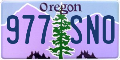 OR license plate 977SNO