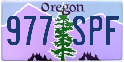 OR license plate 977SPF