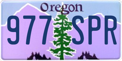 OR license plate 977SPR