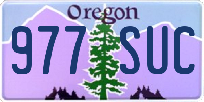 OR license plate 977SUC
