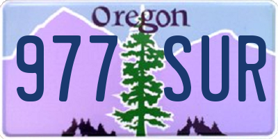 OR license plate 977SUR