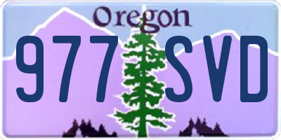 OR license plate 977SVD