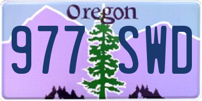 OR license plate 977SWD