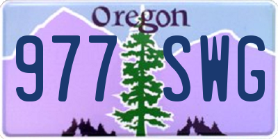 OR license plate 977SWG