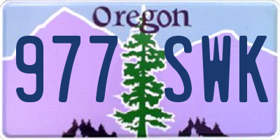 OR license plate 977SWK