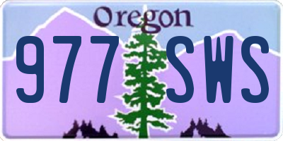 OR license plate 977SWS