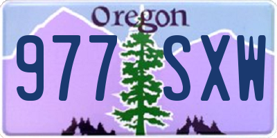 OR license plate 977SXW