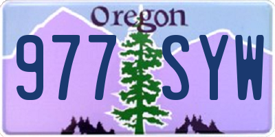 OR license plate 977SYW